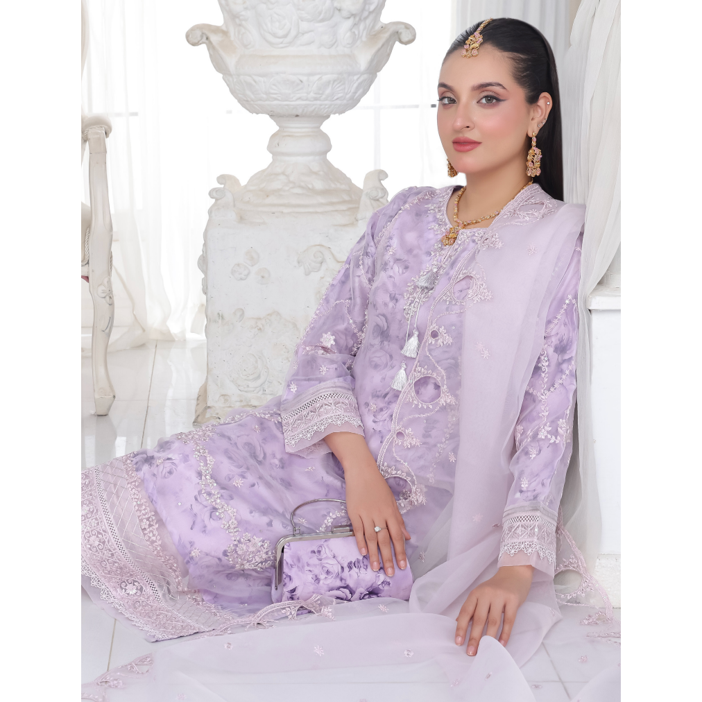 HUSNA ORGANZA FORMAL COLLECTION-004 (Purple)