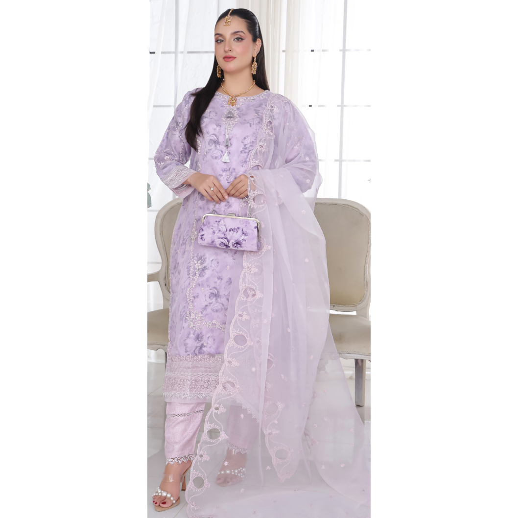 HUSNA ORGANZA FORMAL COLLECTION-004 (Purple)